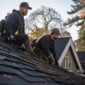 roofers work as they meticulously install shingles residential house combining expertise precision create generated by ai 85x85